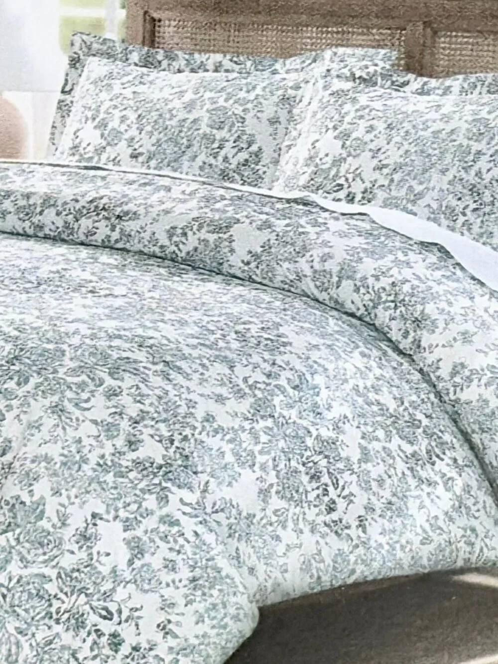 Rachel Ashwell Shabby King Size Cotton Duvet Set - BLUE Floral (106
